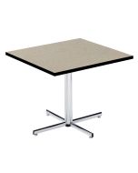Square Pedestal Table with PVC Edge (X Base)