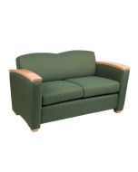 Lounge Settee, Wood Armcaps (LS-PINW2)