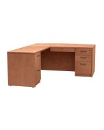 Bow Front With Left Return, Left Side File/File Drawer with Locking Center Drawer