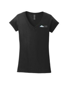 Gildan Ladies Short Sleeve V-Neck Tee (Black)