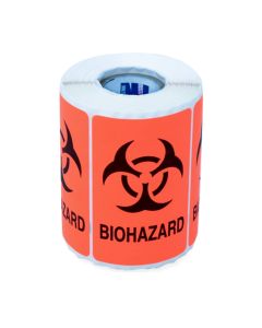 Biohazard Warning Label Roll, 5'' x 5'' (#130-1018)