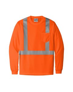 Cornerstone Long Sleeve Class 2 Mesh Tee (Orange)