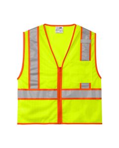 Mesh Zip Two-Tone Safety Vest (Safety Yellow)