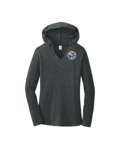 District Ladies Long Sleeve Hoodie (Black Frost)