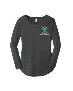 District Ladies Long Sleeve Tunic Tee (Black Frost)