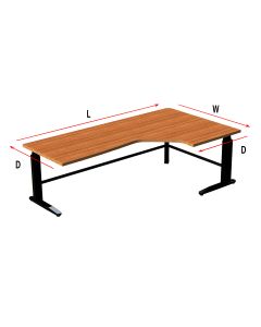 Genesis Electric Square Shoe Desk (Left Shoe)