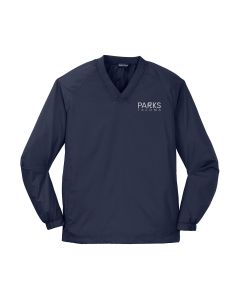 Sport-Tek Long Sleeve V-Neck Wind Shirt (Navy)