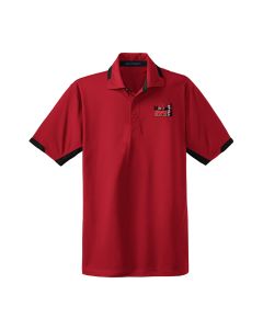 Short Sleeve Colorblock Polo (Engine Red / Black)