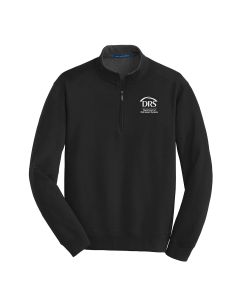 Long Sleeve Interlock Quarter Zip (Deep Black / Charcoal Heather)