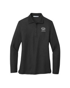 Long Sleeve Ladies Polo (Black)