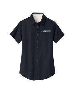 Port Authority Ladies Short Sleeve Button Shirt (Black)