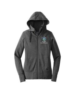 New Era Ladies Fleece Full-Zip Hoodie (Black Heather)