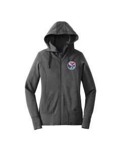 New Era Ladies Fleece Full-Zip Hoodie (Black Heather)