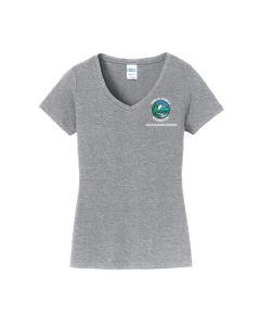 Port & Company Ladies V-Neck Tee, #LPC450V (Cowlitz County Logo On Left Chest)