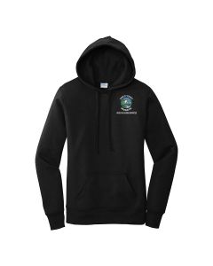 Port & Company Ladies Fleece Pullover Hooded Sweatshirt (Jet Black)