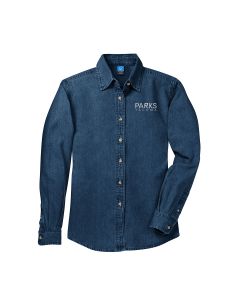 Port & Company Long Sleeve Ladies Denim Shirt (Ink Blue)