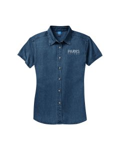 Port & Company Short Sleeve Ladies Denim Shirt (Ink Blue)