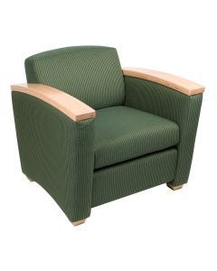 Lounge Chair, Wood Armcaps (LS-PINW1)