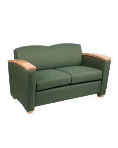 Lounge Settee, Wood Armcaps (LS-PINW2)