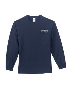 Port & Company Long Sleeve Pocket Tee (Navy)