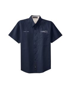 Port Authority Short Sleeve Easy Care Shirt (Navy / Stone)