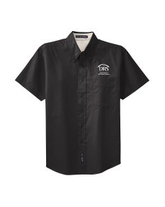 Short Sleeve Button Shirt (Black / Light Stone)