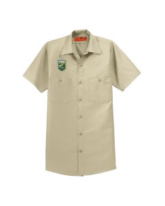 Short Sleeve Industrial Poly/Cotton Work Shirt (Light Tan)