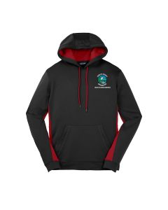 Sport-Tek Hooded Fleece Pullover (Black / Deep Red)