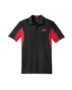 Short Sleeve Colorblock Polo (Black/True Red)