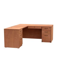 Left Return, Box/Box/File Drawer with Locking Center Drawer