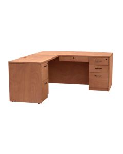 Bow Front With Left Return, Left Side File/File Drawer with Locking Center Drawer