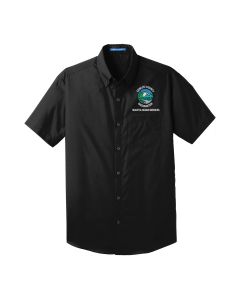 Port Authority Short Sleeve Poplin Shirt (Deep Black)